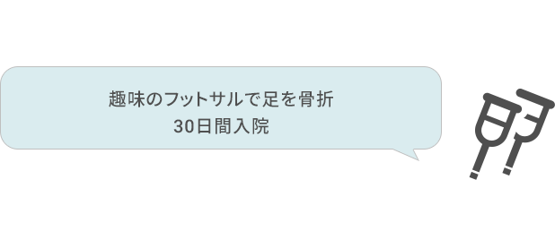 趣味のフットサルで足を骨折 30日間入院