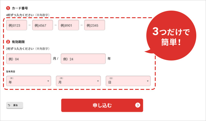 3つだけで簡単!